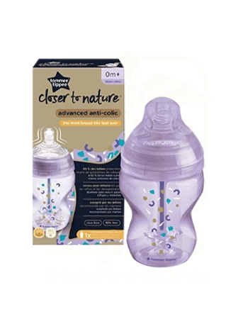 Tommee Tippee Advanced Anti-Colic Decorated Baby Bottle, 260 Ml, Single Pack